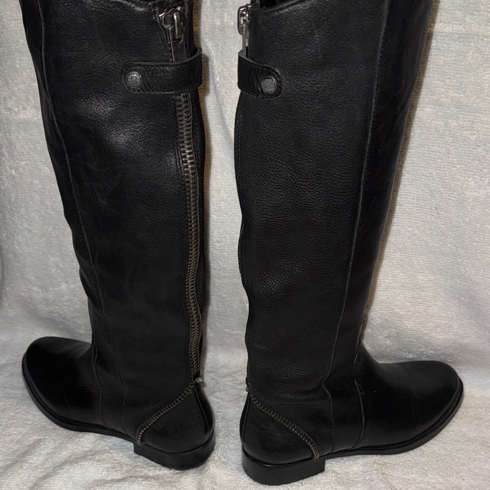 Arturo Chiang Luxury Black Leather Knee-High Boots